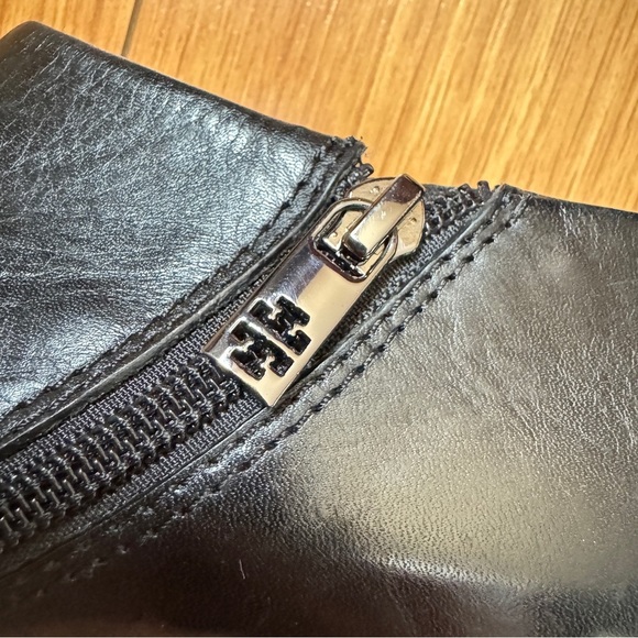 Tory Burch Black All Leather Platform Stiletto High Heel Booties Round Toe 8.5 - Picture 4 of 7